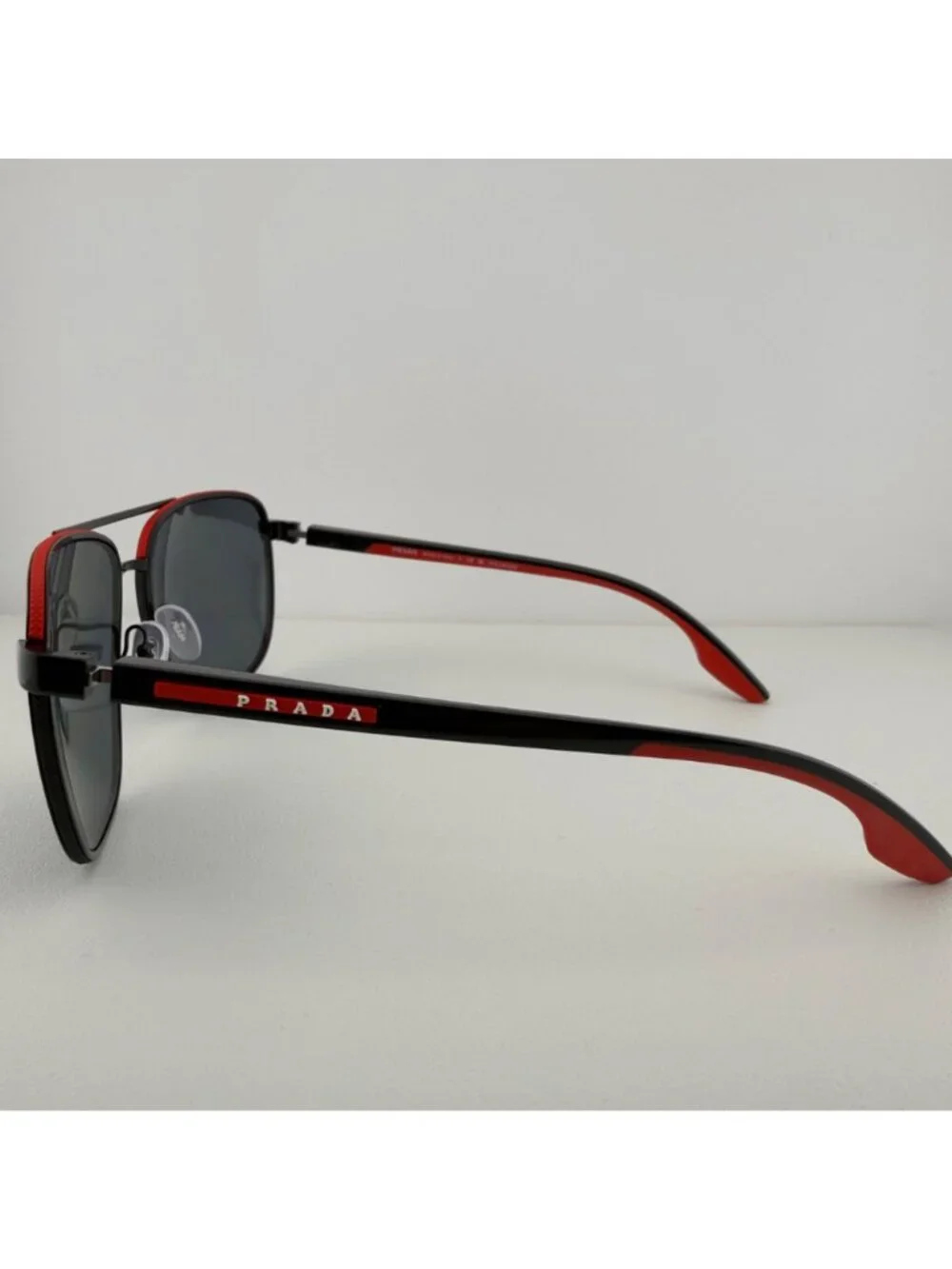 Prada SPS50YS 19G 02G Sunglasses Black Red Aviator 62 16 145 3P READ